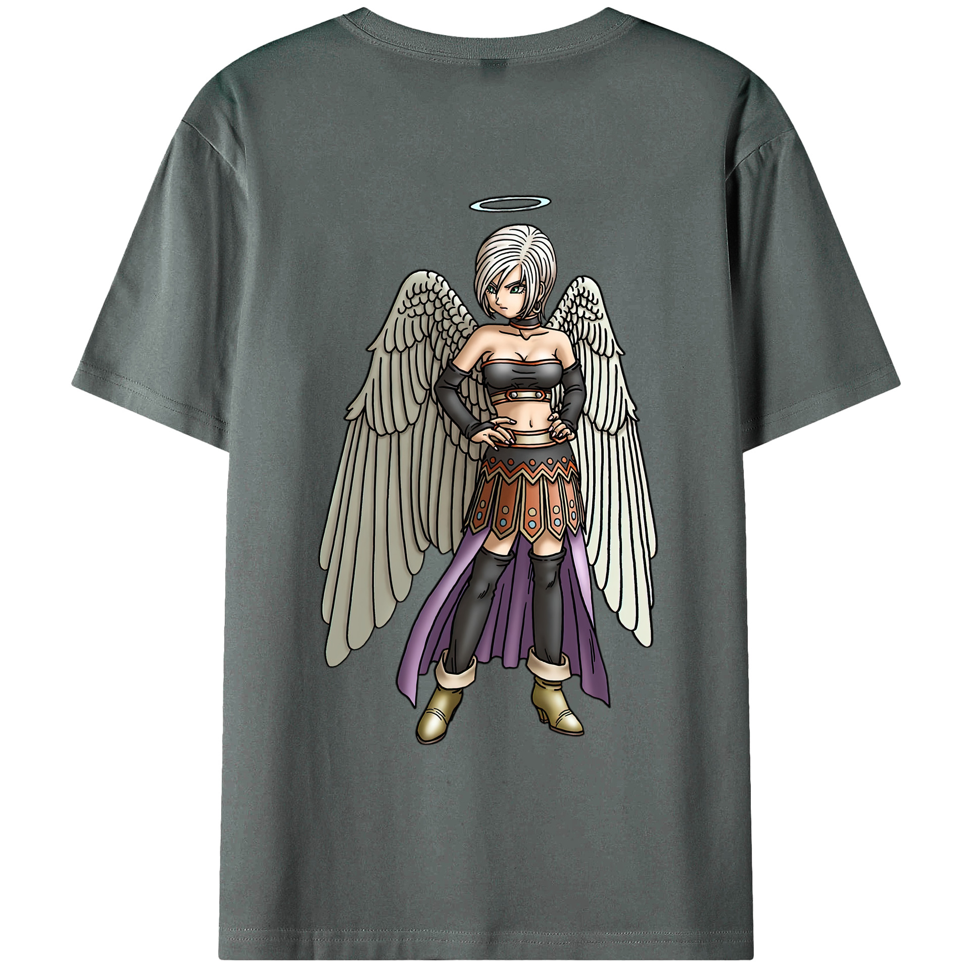 （画像用） ドラゴンクエスト Doragon Kuesuto Dragon Quest 綿100％ メンズ半袖Tシャツ（バックプリント） 通気性